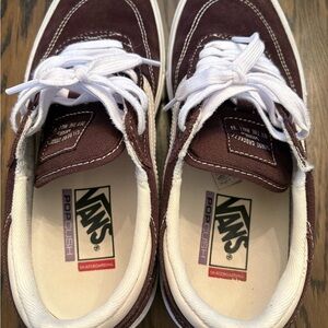 Vans Burgundy and White Athletic Shoes